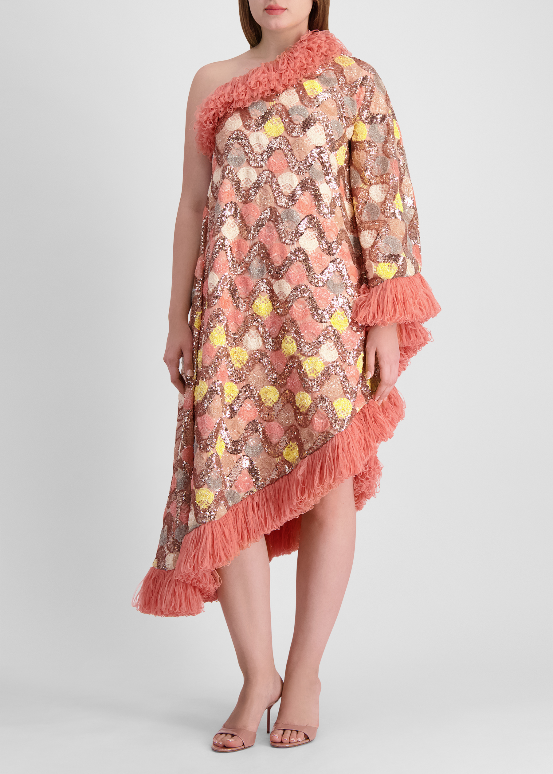 Lucia fringe-trimmed midi dress