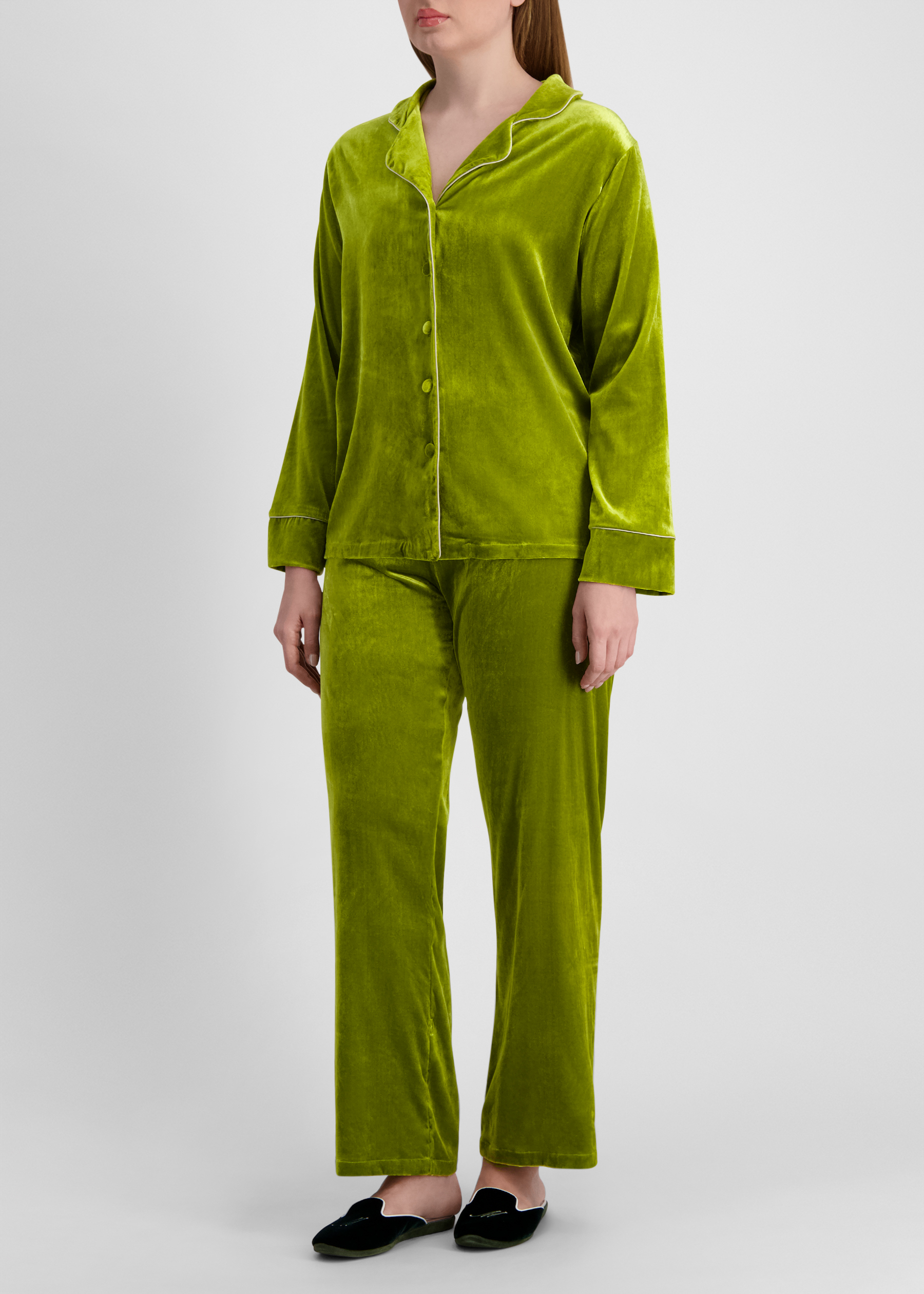 Green straight-leg silk-blend pyjama trousers