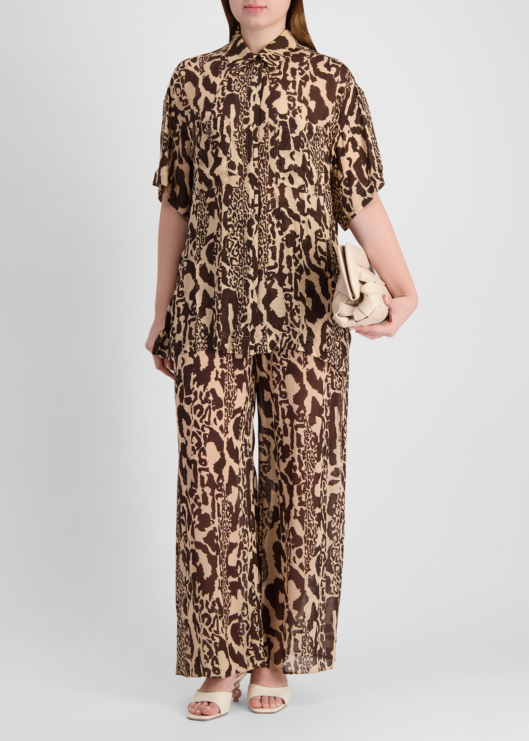 Goldie animal-print georgette shirt