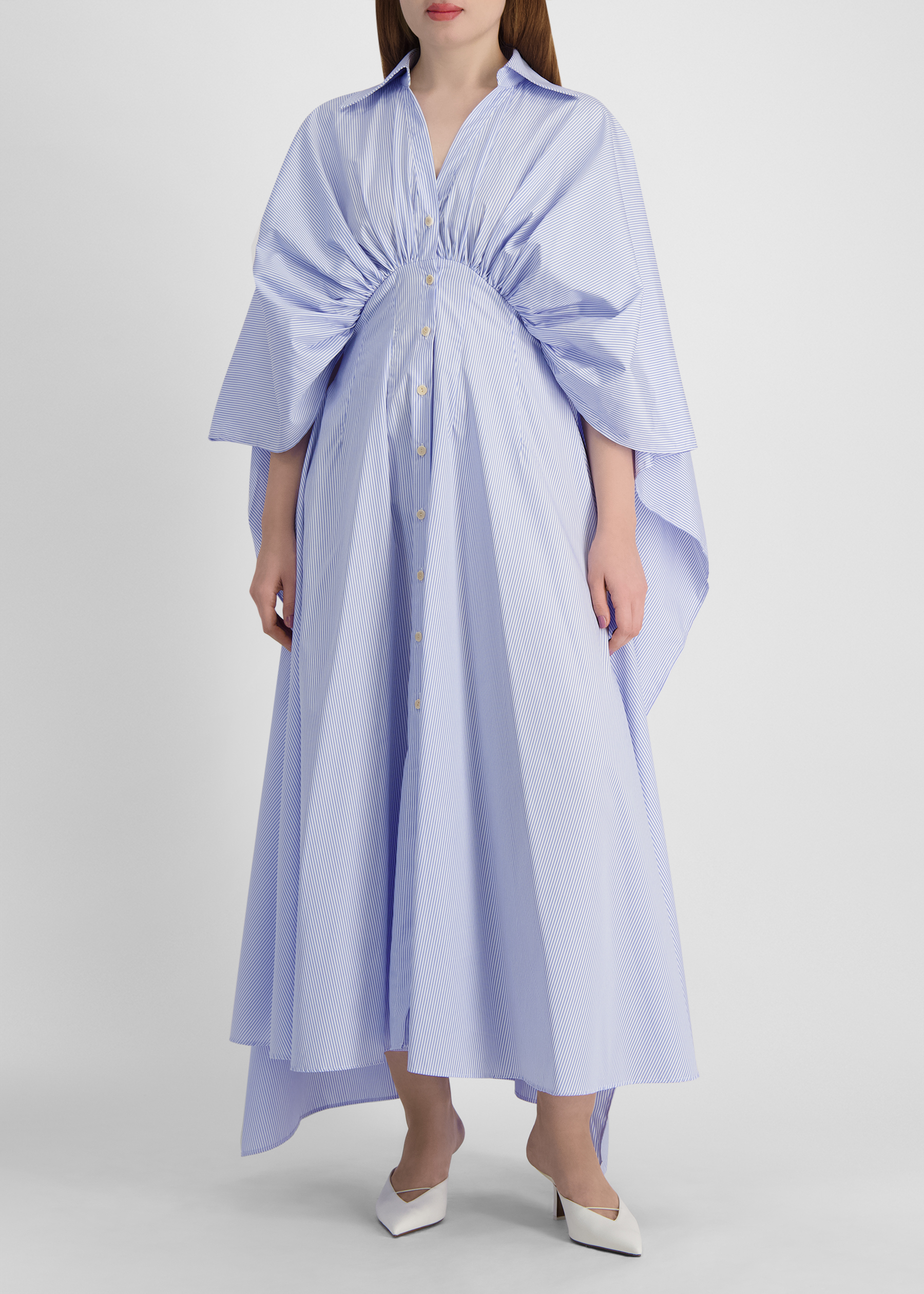 Resilient striped cotton maxi dress