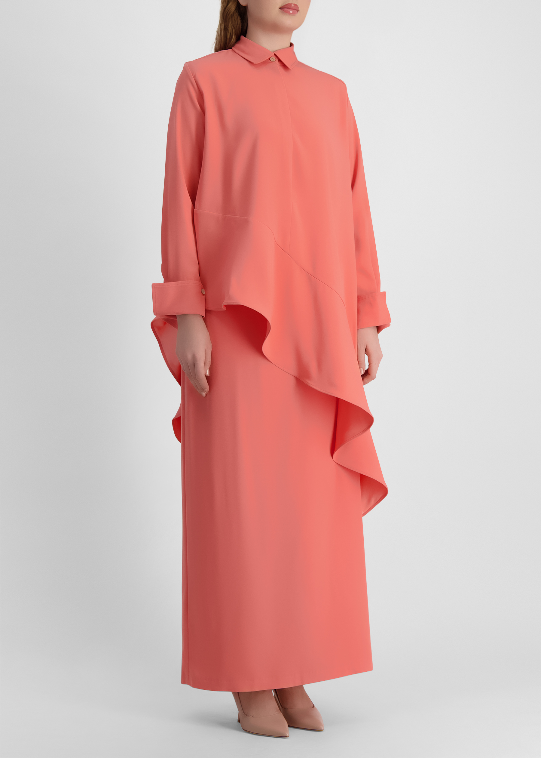 Desire pink wide-leg crepe trousers