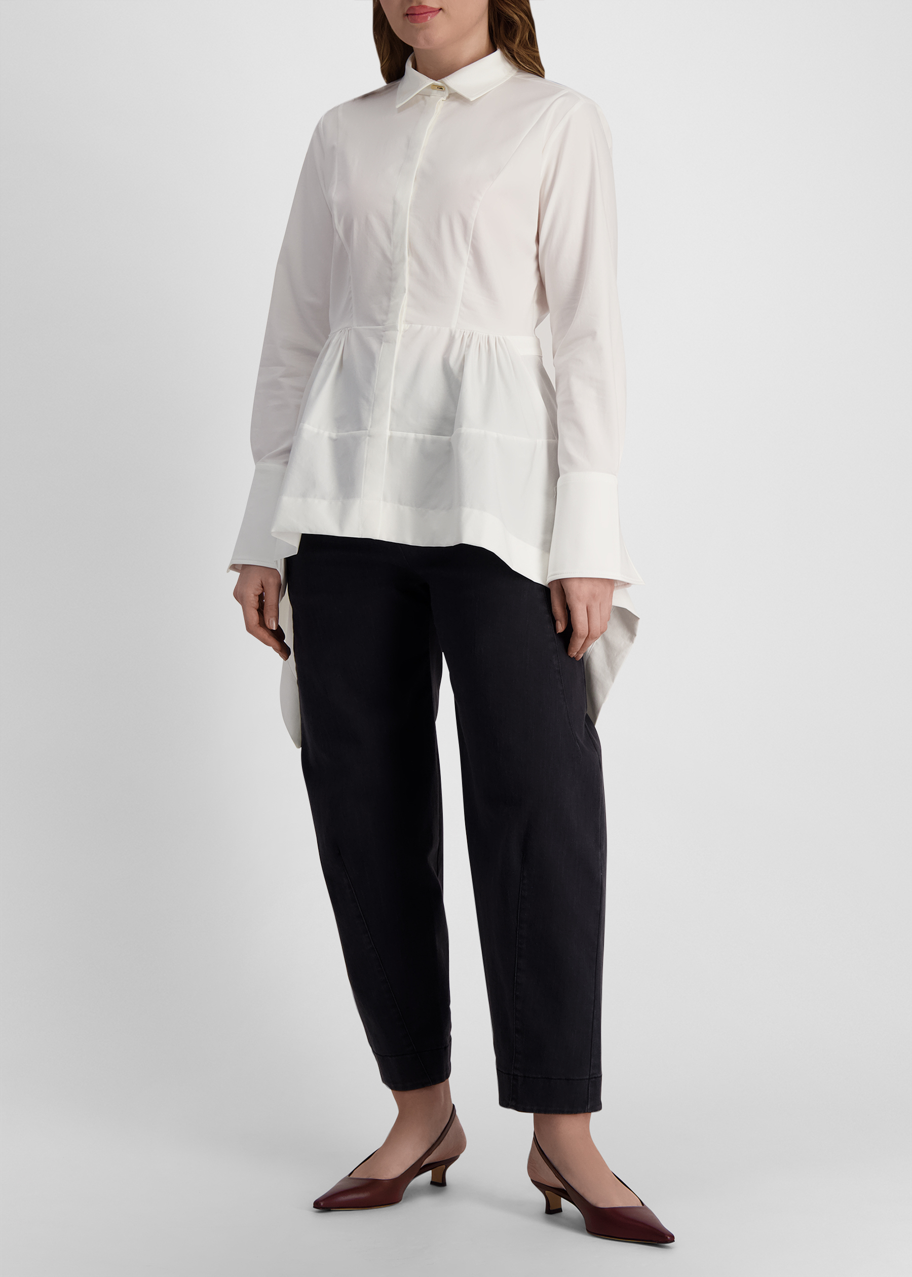Guardian white asymmetric cotton-blend shirt