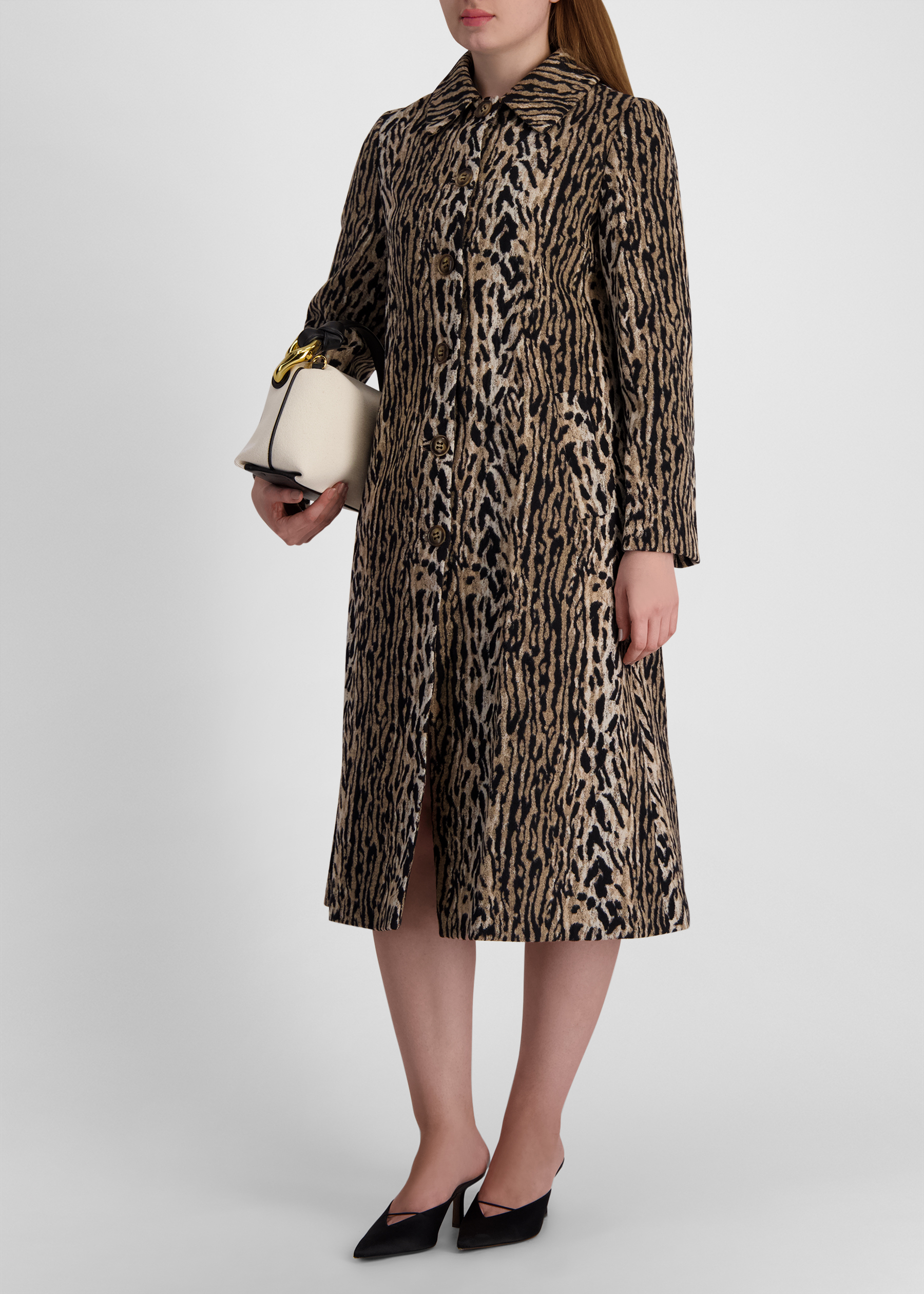 Milly leopard-print cotton-blend coat