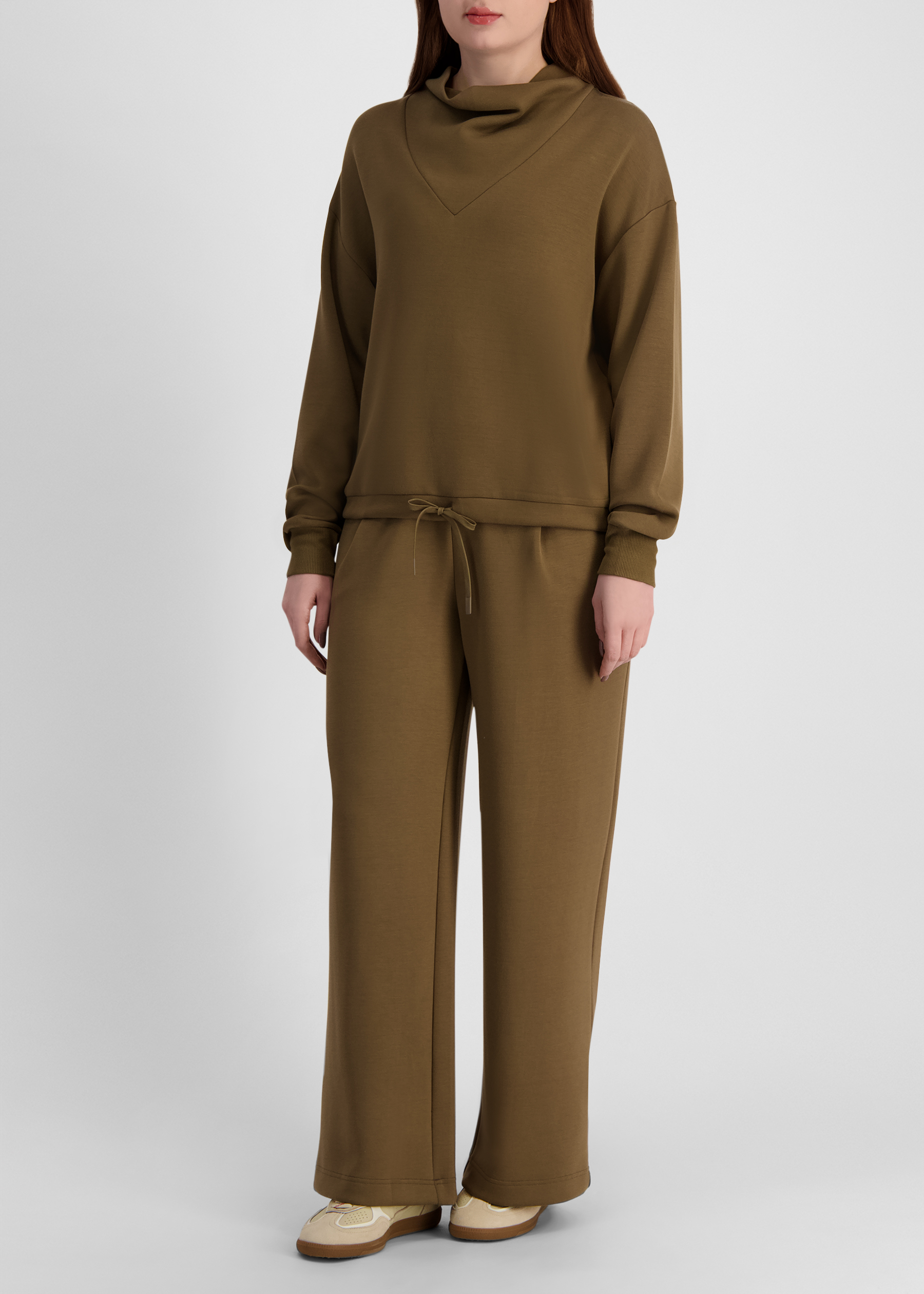 Betsy green panelled stretch-jersey sweatshirt