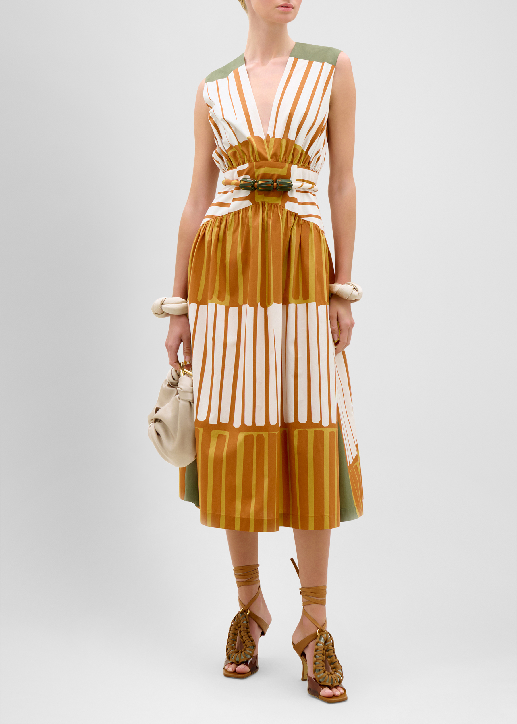 Jocelyn striped cotton midi dress