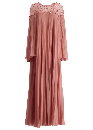 Efsun pink pleated maxi dress