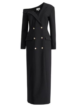 Aria black tailored maxi dress