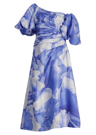 Cadence pleated linen-blend midi dress