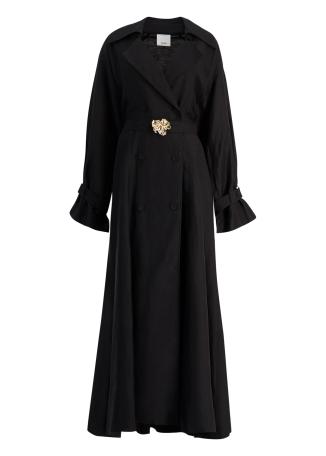 Evehill black belted linen-blend maxi dress