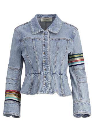 Kai blue grosgrain-detail denim jacket