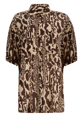 Goldie animal-print georgette shirt