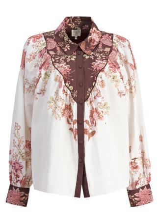 Diza floral-print linen-blend shirt