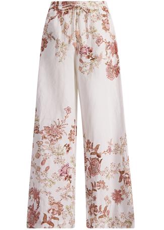 Diza floral-print linen-blend trousers