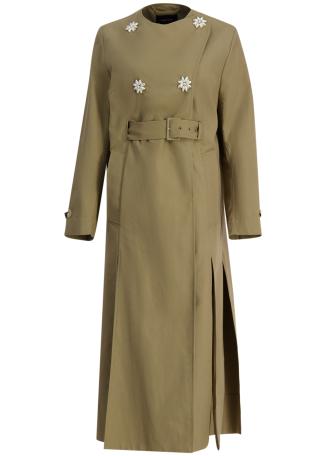 Belted cotton-blend trench coat