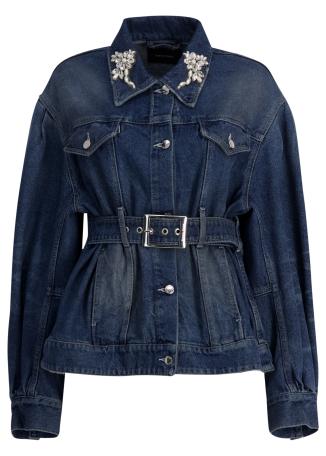Belted denim jacket