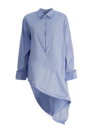 Desire blue asymmetric cotton-blend shirt