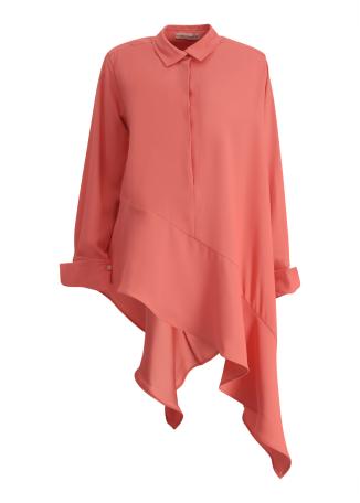 Desire pink asymmetric crepe shirt