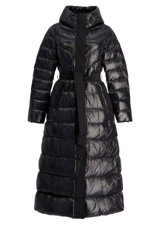 Calina black belted coat