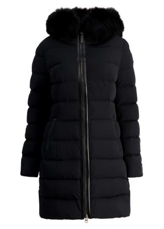 Calla black hooded coat