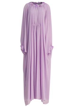 Lilac gathered maxi dress