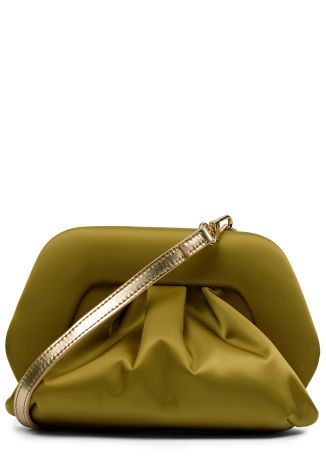 Gea gold ruched satin clutch