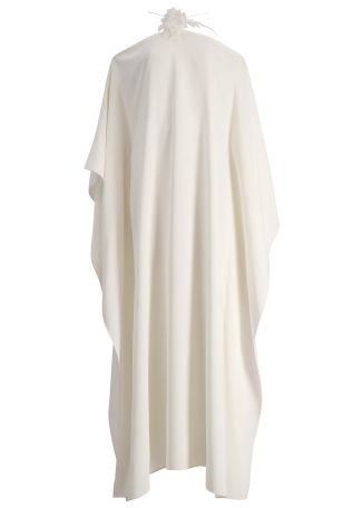 Sza sza garden ivory floral-embellished cady kaftan