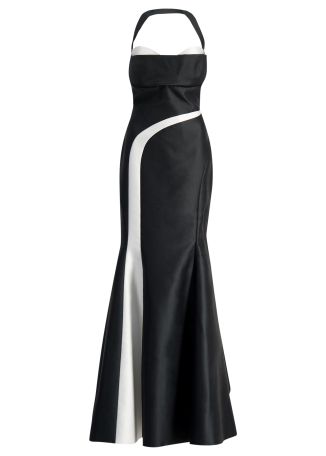 Two-tone taffeta gown