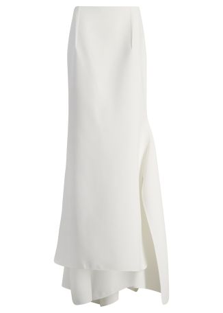 Snaking white fishtail skirt