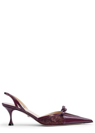 Triangle 65 burgundy cut-out leather slingback pumps
