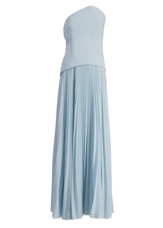 Britt blue pleated maxi dress