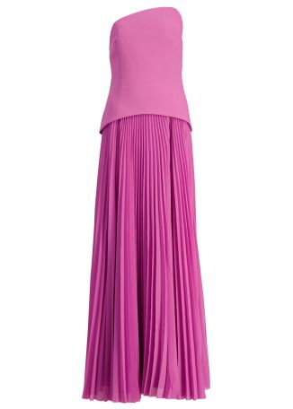 Britt pink pleated maxi dress