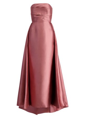 Tiffany pink strapless satin gown