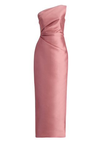 Kira pink one-shoulder satin gown