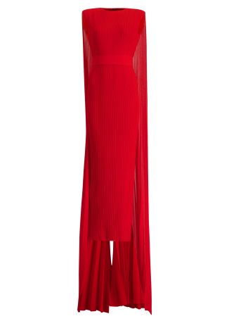 Tavia red pleated gown