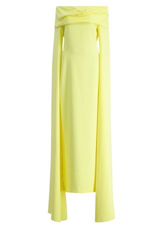 Nuri yellow off-the-shoulder crepe gown