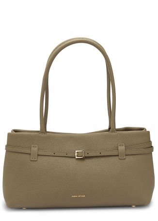 Le cambon east west green leather tote