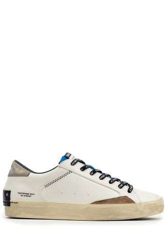 Distressed leather sneakers