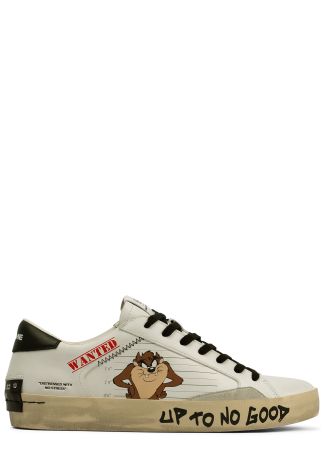 Looney tunes tasmanian devil distressed leather sneakers