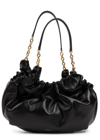 The midi miami black leather shoulder bag
