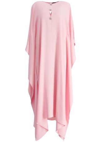 Carthage pink crystal-embellished crepe kaftan