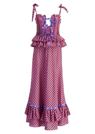 Sofia striped linen-blend maxi dress