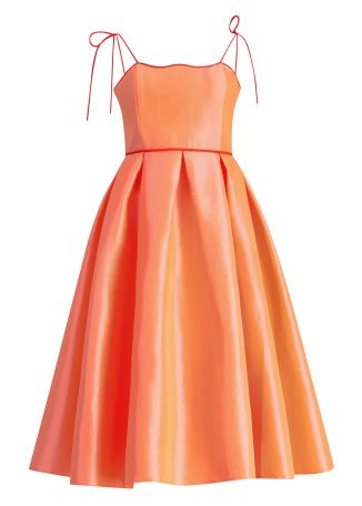 Alma pink flared midi dress