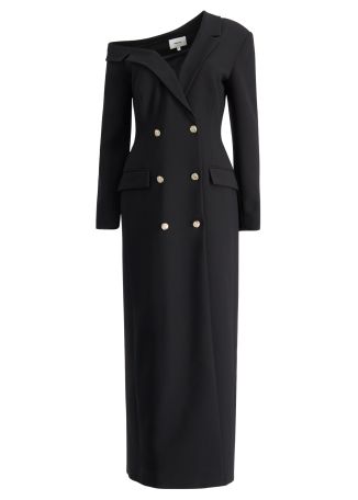 Aria black tailored maxi dress