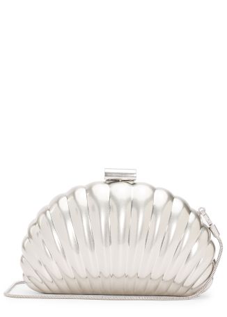 Monet silver shell clutch