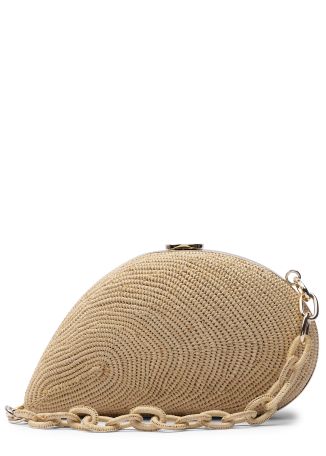 Bridget textured raffia clutch