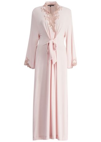 Pink lace-trimmed robe