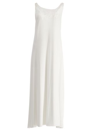 Ivory floral-lace maxi dress