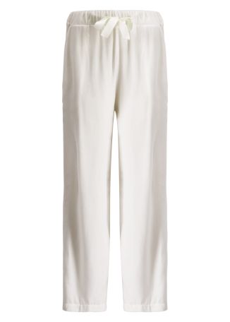 White straight-leg silk-blend pyjama trousers