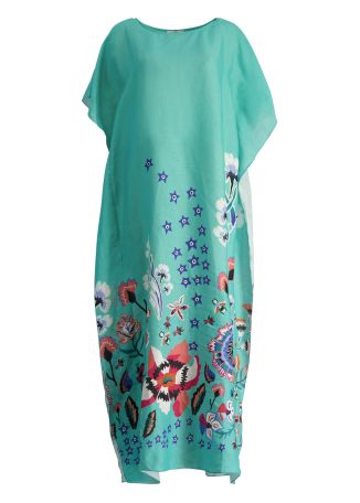 Printed linen kaftan