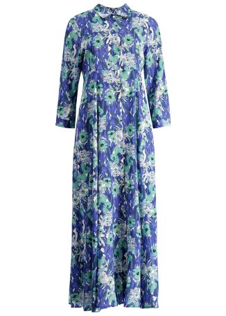 Floral-print stretch-silk midi dress
